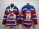 Colorado Avalanche #19 Joe Sakic Red With Blue Hoodie,baseball caps,new era cap wholesale,wholesale hats