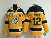 Nashville Predators #12 Mike Fisher Yellow Hoodie,baseball caps,new era cap wholesale,wholesale hats