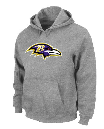 Baltimore Ravens Logo Pullover Hoodie Grey,We sell and wholesale Baltimore Ravens Logo Pullover Hoodie Grey on line form chian!