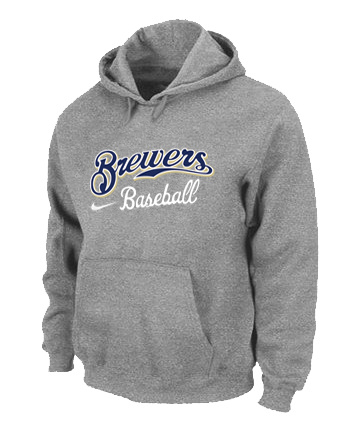 Milwaukee Brewers Pullover Hoodie grey,We sell and wholesale Milwaukee Brewers Pullover Hoodie grey on line form chian!