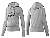 Nike Philadelphia Eagles Team Logo Gray Women Pullover Hoodies (1),baseball caps,new era cap wholesale,wholesale hats