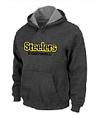 Pittsburgh Steelers Authentic font Pullover Hoodie Navy Grey