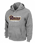 St Louis Rams Authentic font Pullover Hoodie Grey,baseball caps,new era cap wholesale,wholesale hats