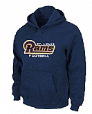 St Louis Rams Authentic font Pullover Hoodie Navy Blue,baseball caps,new era cap wholesale,wholesale hats