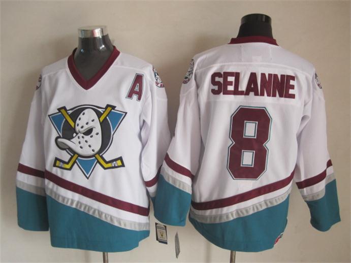Anaheim Ducks #8 Teemu Selanne White Throwback CCM Jerseys,We sell and wholesale Anaheim Ducks #8 Teemu Selanne White Throwback CCM Jerseys on line form chian!