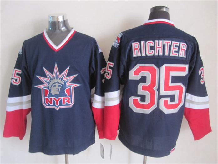 New York Rangers #35 Mike Richter Navy Blue Throwback CCM Jerseys,We sell and wholesale New York Rangers #35 Mike Richter Navy Blue Throwback CCM Jerseys on line form chian!
