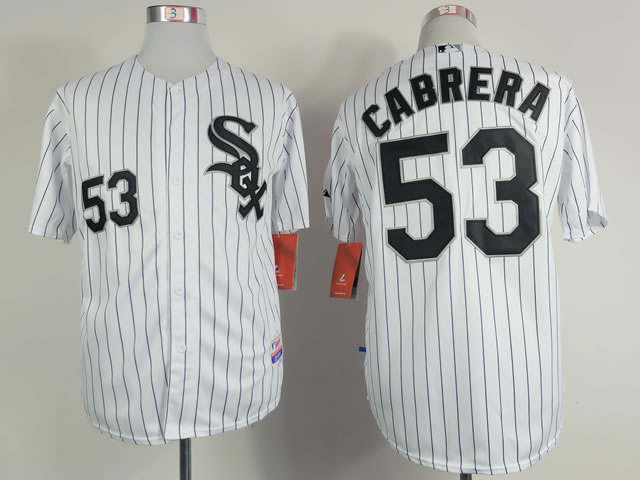 Chicago White Sox #53 Melky Cabrera White With Black Pinstripe Jerseys,We sell and wholesale Chicago White Sox #53 Melky Cabrera White With Black Pinstripe Jerseys on line form chian!