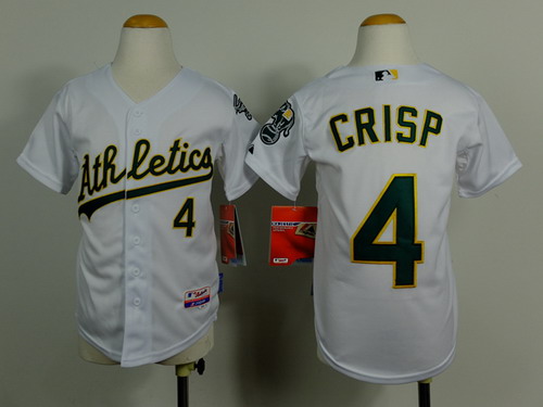 Youth Oakland Athletics #4 Coco Crisp White Jerseys,We sell and wholesale Youth Oakland Athletics #4 Coco Crisp White Jerseys on line form chian!
