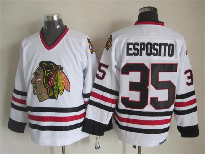 Chicago Blackhawks #35 Tony Esposito White Throwback CCM Jerseys,We sell and wholesale Chicago Blackhawks #35 Tony Esposito White Throwback CCM Jerseys on line form chian!