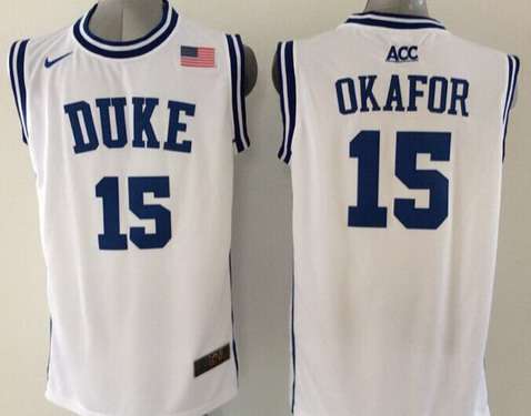 Duke Blue Devils #15 Jahlil Okafor 2015 White Round Collar Jerseys,We sell and wholesale Duke Blue Devils #15 Jahlil Okafor 2015 White Round Collar Jerseys on line form chian!