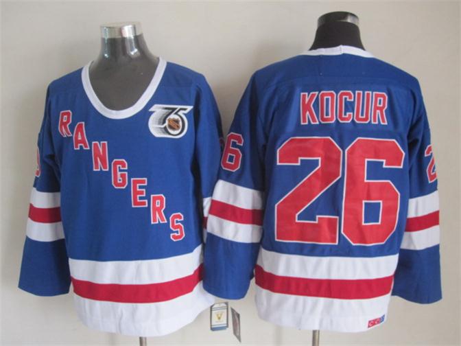 New York Rangers #26 Kocur Light Blue 75TH Throwback CCM Jerseys,We sell and wholesale New York Rangers #26 Kocur Light Blue 75TH Throwback CCM Jerseys on line form chian!
