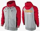 Men Denver Broncos Team Logo Full Zip NFL Hoodie (2),baseball caps,new era cap wholesale,wholesale hats