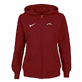 Women San Diego Chargers Tailgater Full Zip Hoodie - Red,baseball caps,new era cap wholesale,wholesale hats