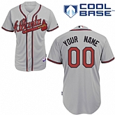 Customized Atlanta Braves Baseball Jersey-Women's Stitched Road Gray Cool Base MLB Jersey,baseball caps,new era cap wholesale,wholesale hats