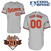 Customized Baltimore Orioles MLB Jersey-Men's Stitched Road Gray Cool Base Baseball Jersey,baseball caps,new era cap wholesale,wholesale hats