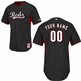Customized Cincinnati Reds Baseball Jersey-Women's Stitched 2014 Cool Base BP Black MLB Jersey,baseball caps,new era cap wholesale,wholesale hats