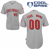 Customized Cincinnati Reds MLB Jersey-Men's Stitched Road Gray Cool Base Baseball Jersey,baseball caps,new era cap wholesale,wholesale hats
