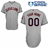 Customized Cleveland Indians MLB Jersey-Men's Stitched Road Gray Cool Base Baseball Jersey,baseball caps,new era cap wholesale,wholesale hats