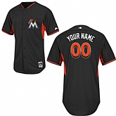 Customized Miami Marlins MLB Jersey-Men's Stitched Black Cool Base BP Baseball Jersey,baseball caps,new era cap wholesale,wholesale hats