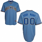Customized Milwaukee Brewers Baseball Jersey-Women's Stitched Blue MLB Jersey,baseball caps,new era cap wholesale,wholesale hats