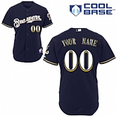 Customized Milwaukee Brewers MLB Jersey-Men's Stitched Alternate Dark Blue Cool Base Baseball Jersey,baseball caps,new era cap wholesale,wholesale hats