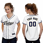 Customized San Diego Padres Baseball Jersey-Women's Stitched Home White Cool Base MLB Jersey,baseball caps,new era cap wholesale,wholesale hats