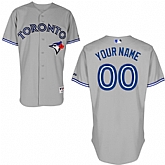 Customized Toronto Blue Jays MLB Jersey-Men's Stitched Road Gray Cool Base Baseball Jersey,baseball caps,new era cap wholesale,wholesale hats