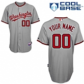 Customized Washington Nationals MLB Jersey-Men's Stitched Road Gray Cool Base Baseball Jersey,baseball caps,new era cap wholesale,wholesale hats