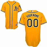 Customized Youth MLB Jersey-Oakland Athletics Stitched Yellow Cool Base Baseball Jersey,baseball caps,new era cap wholesale,wholesale hats