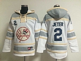 New York Yankees #2 Derek Jeter White Hoodie