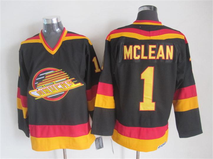Vancouver Canucks #1 Kirk Mclean Black CCM Throwback Jerseys,We sell and wholesale Vancouver Canucks #1 Kirk Mclean Black CCM Throwback Jerseys on line form chian!