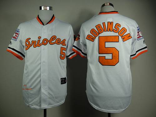 Baltimore Orioles #5 Brooks Robinson 1970 Hall Of Fame White Throwback Jersey,We sell and wholesale Baltimore Orioles #5 Brooks Robinson 1970 Hall Of Fame White Throwback Jersey on line form chian!