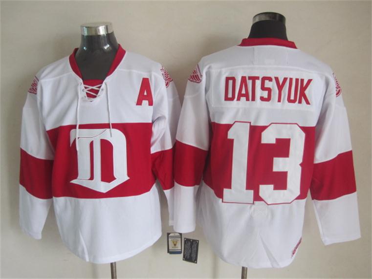Detroit Red Wings #13 Pavel Datsyuk White-Red CCM Throwback Jerseys,We sell and wholesale Detroit Red Wings #13 Pavel Datsyuk White-Red CCM Throwback Jerseys on line form chian!