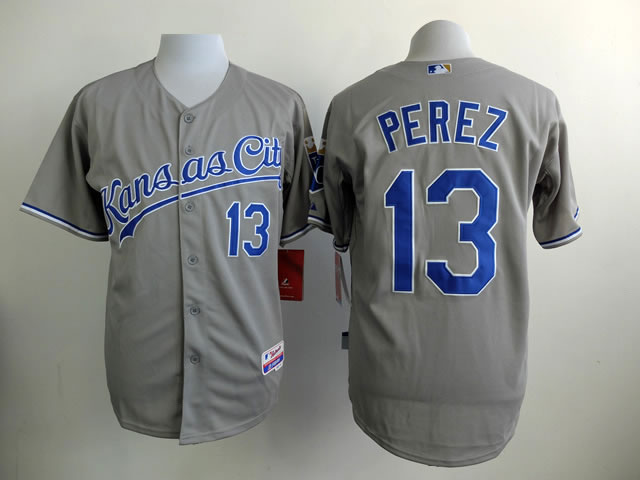 Kansas City Royals #13 Salvador Perez Gray Jersey,We sell and wholesale Kansas City Royals #13 Salvador Perez Gray Jersey on line form chian!