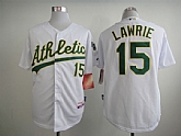 Oakland Athletics #15 Lawrie White Cool Base Jersey