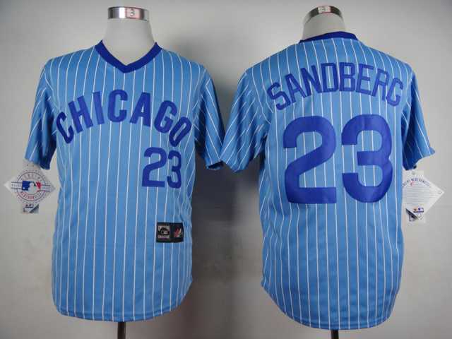 Chicago Cubs #23 Sandberg Blue Pinstripe Throwback Pullover Jerseys,We sell and wholesale Chicago Cubs #23 Sandberg Blue Pinstripe Throwback Pullover Jerseys on line form chian!