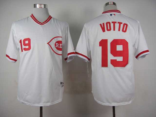 Cincinnati Reds #19 Joey Votto White 1990 Throwback Pullover Jerseys,We sell and wholesale Cincinnati Reds #19 Joey Votto White 1990 Throwback Pullover Jerseys on line form chian!