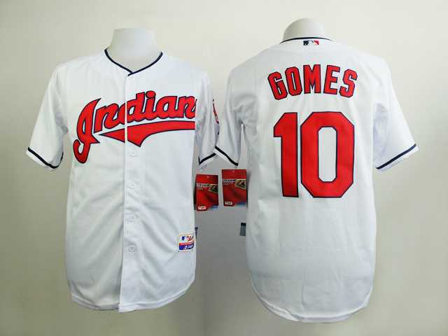 Cleveland Indians #10 Yan Gomes White Cool Base Jerseys,We sell and wholesale Cleveland Indians #10 Yan Gomes White Cool Base Jerseys on line form chian!