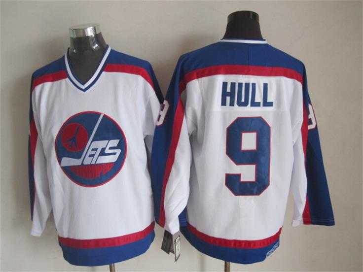 Winnipeg Jets #9 Bobby Hull White-Blue CCM Throwback Jerseys,We sell and wholesale Winnipeg Jets #9 Bobby Hull White-Blue CCM Throwback Jerseys on line form chian!
