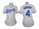 Womens Kansas City Royals #4 Alex Gordon White Cool Base Jerseys,baseball caps,new era cap wholesale,wholesale hats