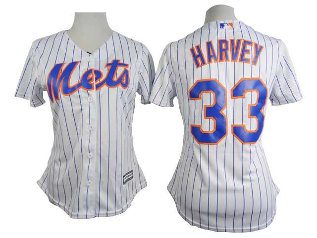 Womens New York Mets #33 Matt Harvey 2015 White Pinstripe Jerseys,We sell and wholesale Womens New York Mets #33 Matt Harvey 2015 White Pinstripe Jerseys on line form chian!