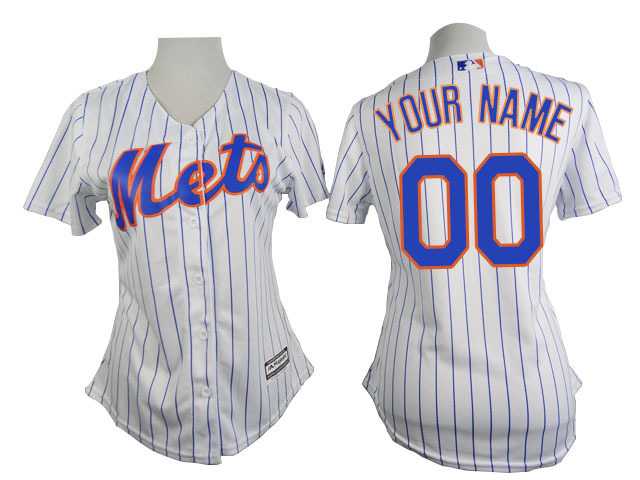 Customized New York Mets MLB Jerseys-Women's Stitched 2015 White Pinstripe Cool Base Baseball Jersey,We sell and wholesale Customized New York Mets MLB Jerseys-Women's Stitched 2015 White Pinstripe Cool Base Baseball Jersey on line form chian!