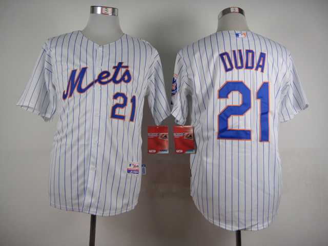 New York Mets #21 Lucas Duda White Pinstripe Jerseys,We sell and wholesale New York Mets #21 Lucas Duda White Pinstripe Jerseys on line form chian!