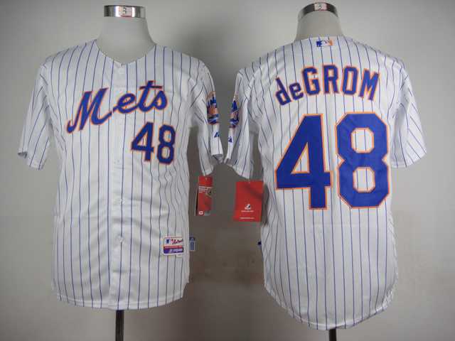 New York Mets #48 Jacob Degrom 2015 White Pinstripe Jerseys,We sell and wholesale New York Mets #48 Jacob Degrom 2015 White Pinstripe Jerseys on line form chian!