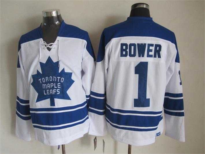Toronto Maple Leafs #1 Bower White CCM Throwback Jerseys,We sell and wholesale Toronto Maple Leafs #1 Bower White CCM Throwback Jerseys on line form chian!