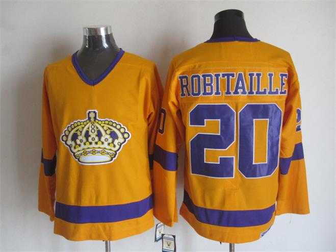 Los Angeles Kings #20 Robitaille Yellow-Purple CCM Throwback Jerseys,We sell and wholesale Los Angeles Kings #20 Robitaille Yellow-Purple CCM Throwback Jerseys on line form chian!