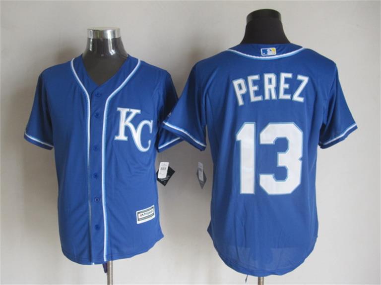 Majestic Kansas City Royals #13 Salvador Perez Blue MLB Stitched Jerseys,We sell and wholesale Majestic Kansas City Royals #13 Salvador Perez Blue MLB Stitched Jerseys on line form chian!