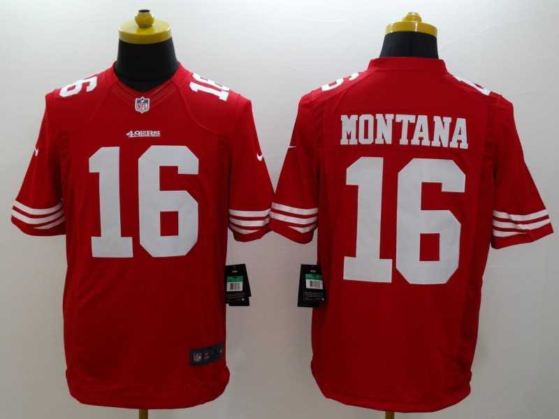Nike Limited San Francisco 49ers #16 Joe Montana Red Jerseys,We sell and wholesale Nike Limited San Francisco 49ers #16 Joe Montana Red Jerseys on line form chian!