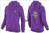 Womens Minnesota Vikings Team Logo 2015 Full Zip Hoodie-32,baseball caps,new era cap wholesale,wholesale hats