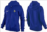 Womens Minnesota Vikings Team Logo 2015 Full Zip Hoodie-60,baseball caps,new era cap wholesale,wholesale hats